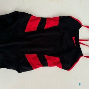 Nike Black and Red Swimsuit